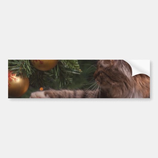 kerstkat bumpersticker (Voorkant)