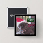 kerstkat-Button Vierkante Button 5,1 Cm (Voorkant /achterkant)