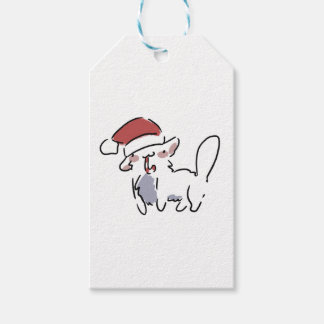 Kerstkat Cadeaulabel