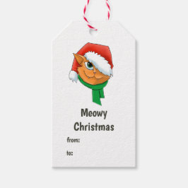 kerstkat cadeaulabel