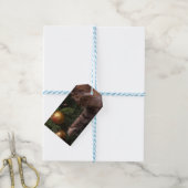 kerstkat cadeaulabel (Met Touw)