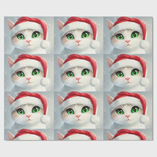 Kerstkat cadeaupapier (Vlak)