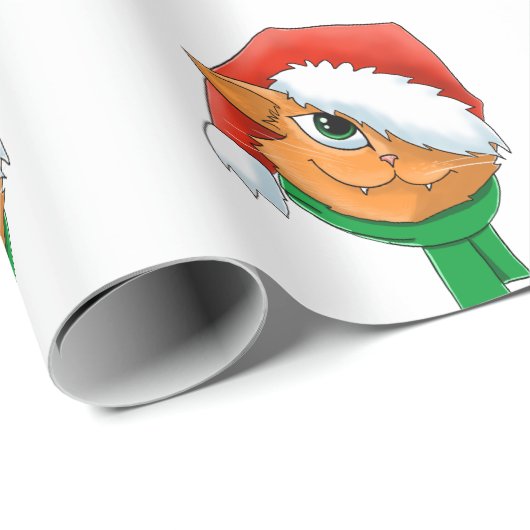 kerstkat cadeaupapier (Rol Hoek)