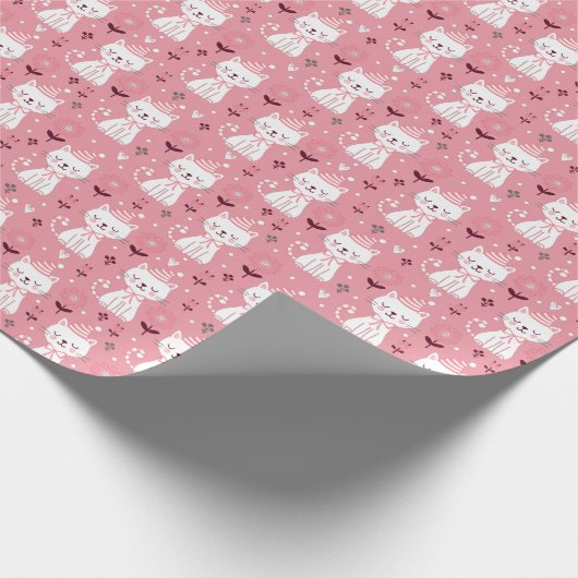 kerstkat cadeaupapier (Hoek)