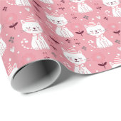 kerstkat cadeaupapier (Rol Hoek)