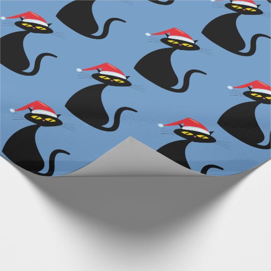 kerstkat cadeaupapier (Hoek)