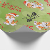 kerstkat cadeaupapier (Hoek)