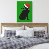 Kerstkat Canvas Afdruk (Insitu (Slaapkamer))