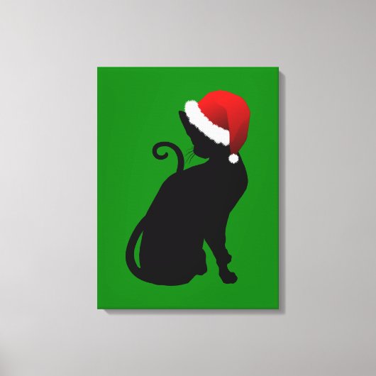 Kerstkat Canvas Afdruk (Voorkant)