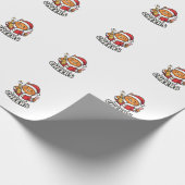 Kerstkat Cheers Vectorontwerp Cadeaupapier (Hoek)