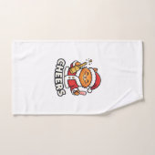 Kerstkat Cheers Vectorontwerp Handdoek (Handdoek)