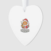 Kerstkat Cheers Vectorontwerp Ornament (voorkant)