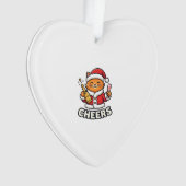 Kerstkat Cheers Vectorontwerp Ornament (voorkant)