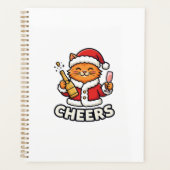 Kerstkat Cheers Vectorontwerp Planner (Voorkant)