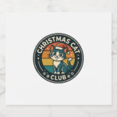 Kerstkat Cute Kitty Design - Kerstkat Cl Sparkling Wijnetiket (Enkel label)