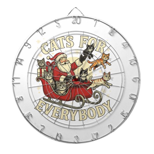 Kerstkat Dartbord (Voorkant)
