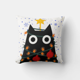 Kerstkat decoratief esthetisch kussen