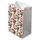 Kerstkat Dog Cute Red White Xmas Holida Medium Cadeauzakje (Voorkant Gekanteld)