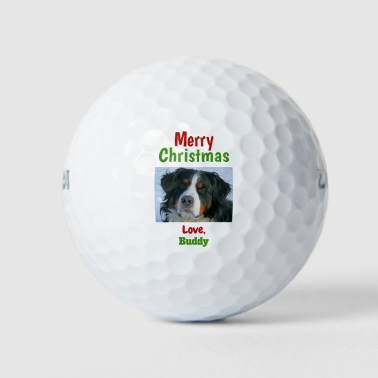 kerstkat Dog Dad popfoto Golfballen (Voorkant)