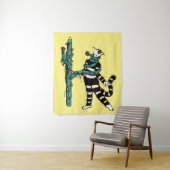 Kerstkat en cactus rare Kerstmis Wandkleed (In situ)