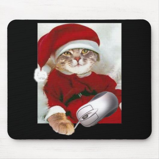 kerstkat en computermuis muismat (Voorkant)