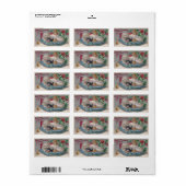 Kerstkat en Katten Victoriaans kerstkatten Etiket (Full Sheet)