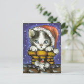 Kerstkat en -muis feestdagenkaart (Staand voorkant)