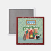 kerstkat en stoppen Funny, gepersonaliseerd Magneet (Voorkant / Achterkant)
