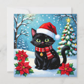 Kerstkat en Twee Foto Sjabloon Vakantie (Voorkant)