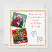 Kerstkat en Twee Foto Sjabloon Vakantie (Achterkant)