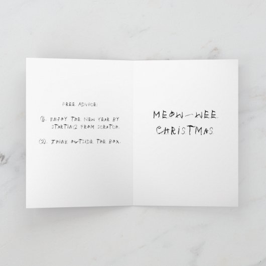 kerstkat feestdagen kaart (Binnen)