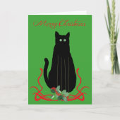 kerstkat feestdagen kaart (Voorkant)