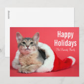 kerstkat feestdagenkaart (Voorkant / Achterkant)