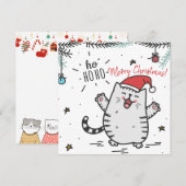 kerstkat feestdagenkaart (Voorkant / Achterkant)