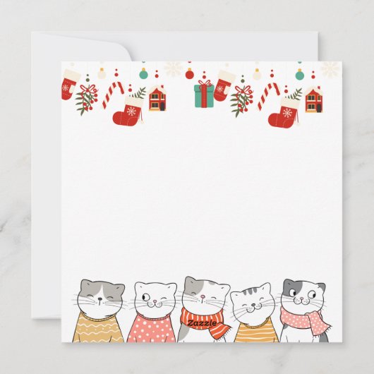 kerstkat feestdagenkaart (Achterkant)