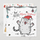 Kerstkat Feestdagenkaart (Voorkant / Achterkant)