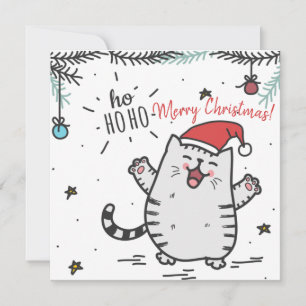 Kerstkat Feestdagenkaart