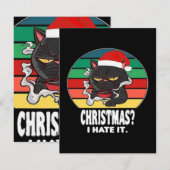 Kerstkat  feestdagenkaart (Voorkant / Achterkant)