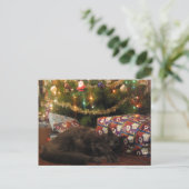 kerstkat feestdagenkaart (Staand voorkant)