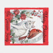 Kerstkat Fleece Deken (Voorkant (Horizontaal))