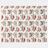 kerstkat fleece deken (Voorkant (Horizontaal))