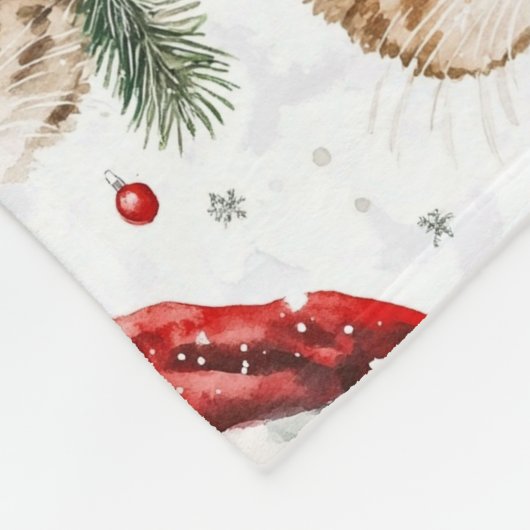 kerstkat fleece deken (Hoek)