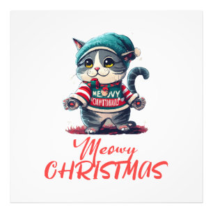 Kerstkat foto afdruk