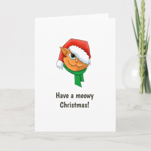 Kerstkat Foto Feestdagen Kaart (Voorkant)