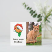 Kerstkat Foto Feestdagenkaart (Staand voorkant)