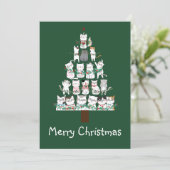 kerstkat Funny Tree Funny Kaart (Staand voorkant)