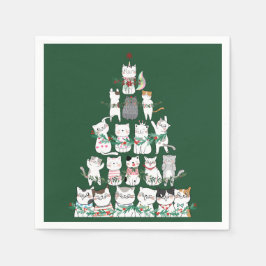 kerstkat Funny Tree Funny Servet