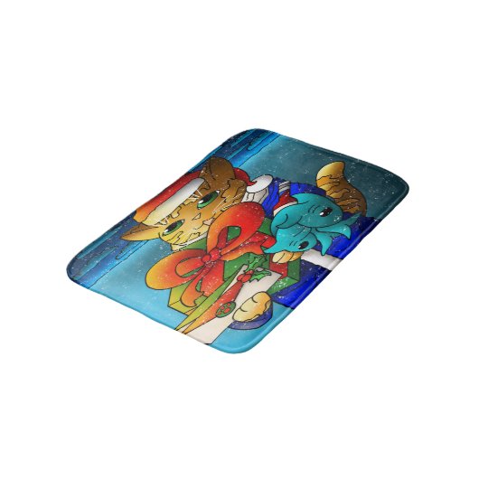 Kerstkat-gast Badmat (Gekanteld)