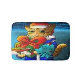 Kerstkat-gast Badmat