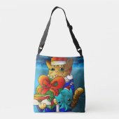 Kerstkat-gast Crossbody Tas (Achterkant)